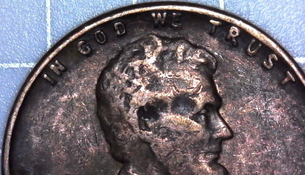 1964-D-Lincoln-Memorial-Cent-With-Huge-Struck-Through!